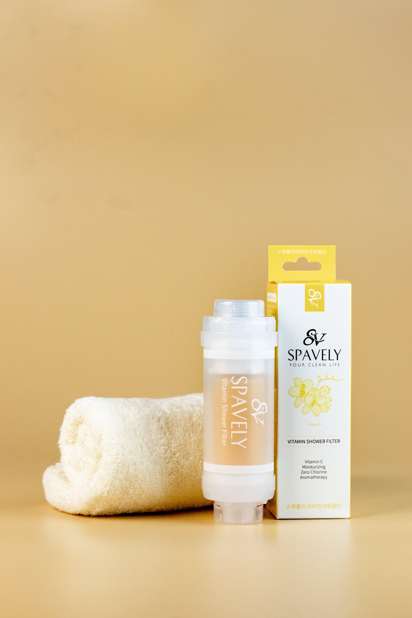 SPAVELY（スパベリー）ビタミンシャワーフィルター【塩素除去×アロマ×うるおい成分配合】｜Han Select