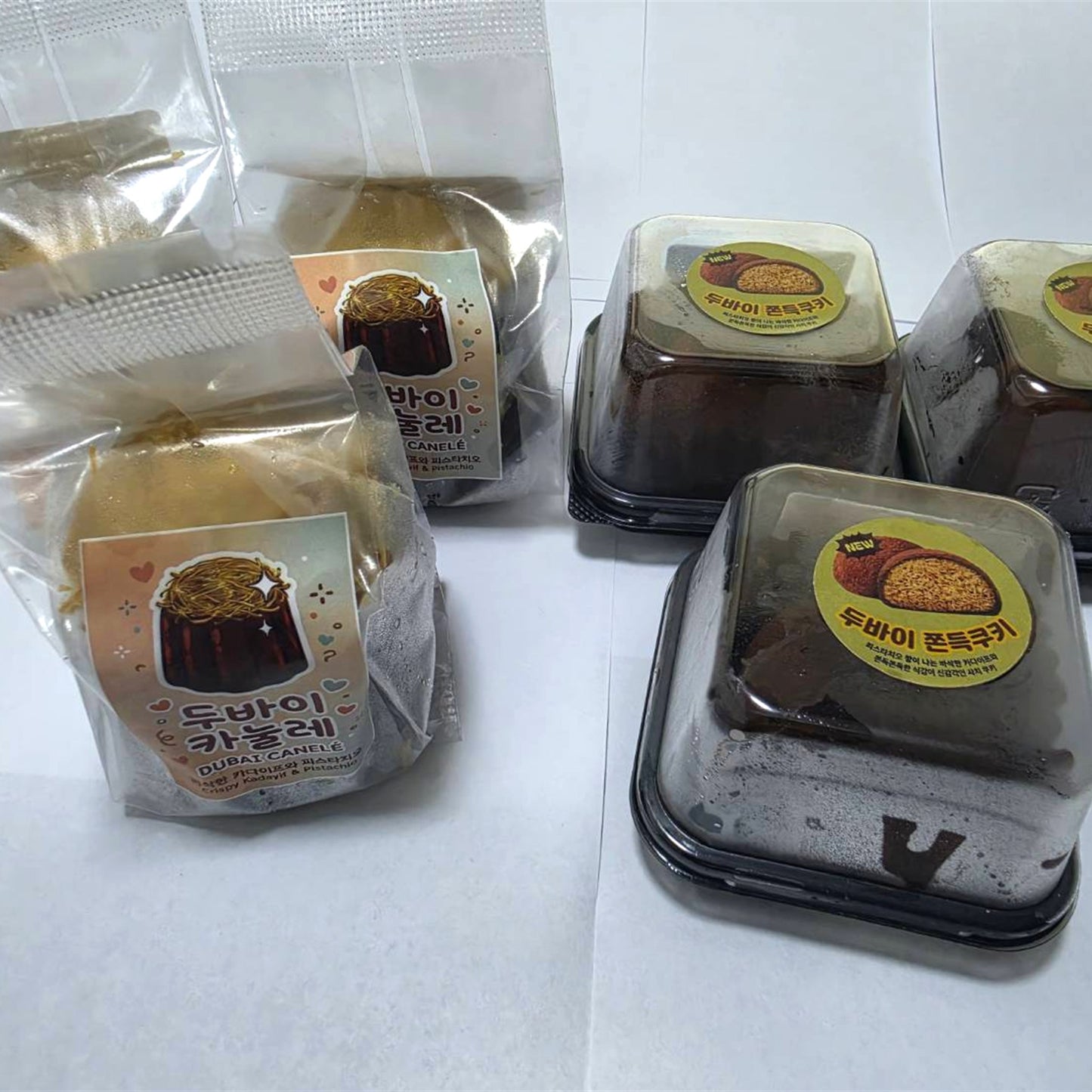 ドバイカヌレ3個とドバイチョコ餅3個の個包装